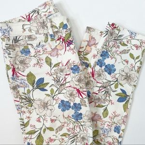 J. Jill authentic fit slim ankle jeans floral